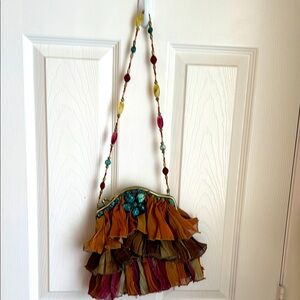 MARY FRANCES “Rock My Soul” Retired Vintage Shoulder Ruffled Bag